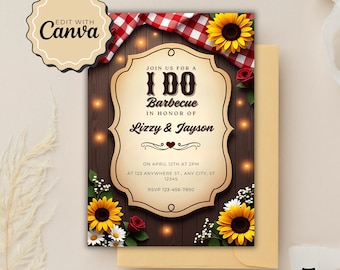 I Do Barbecue Invite | BBQ Engagement Party & Family Invitation | Printable Rehearsal Dinner Printable Party Invite