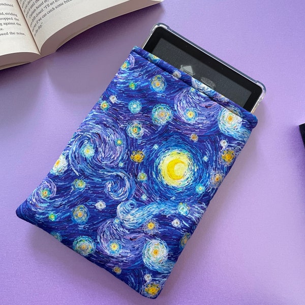 Starry Night Kindle Sleeve // Padded Kindle Sleeve, Bookish Gifts, Kindle Pouch, Kindle Accessories