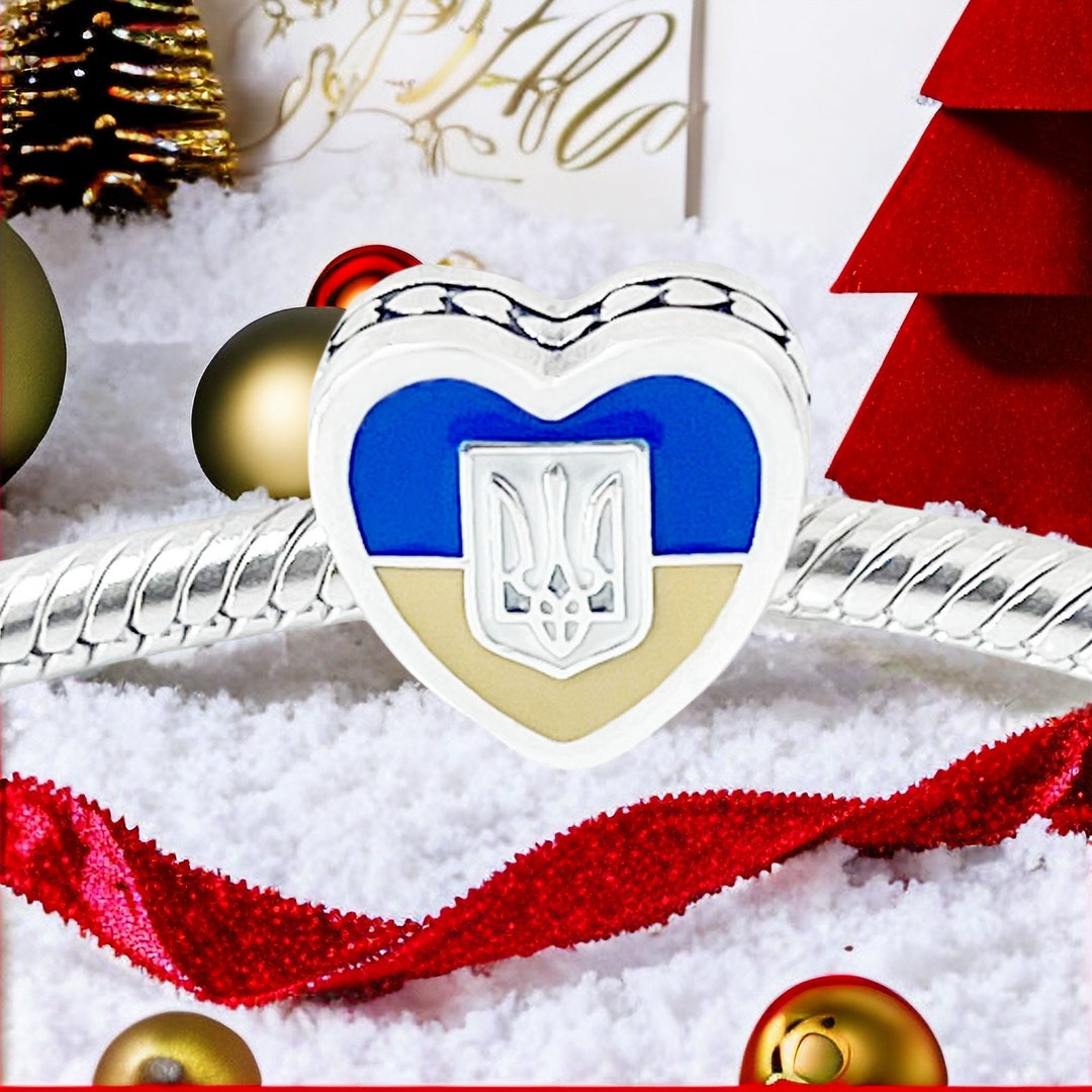 Pandora Ukraine Flag Exclusive Heart Bead Charm Love Ukraine,bead