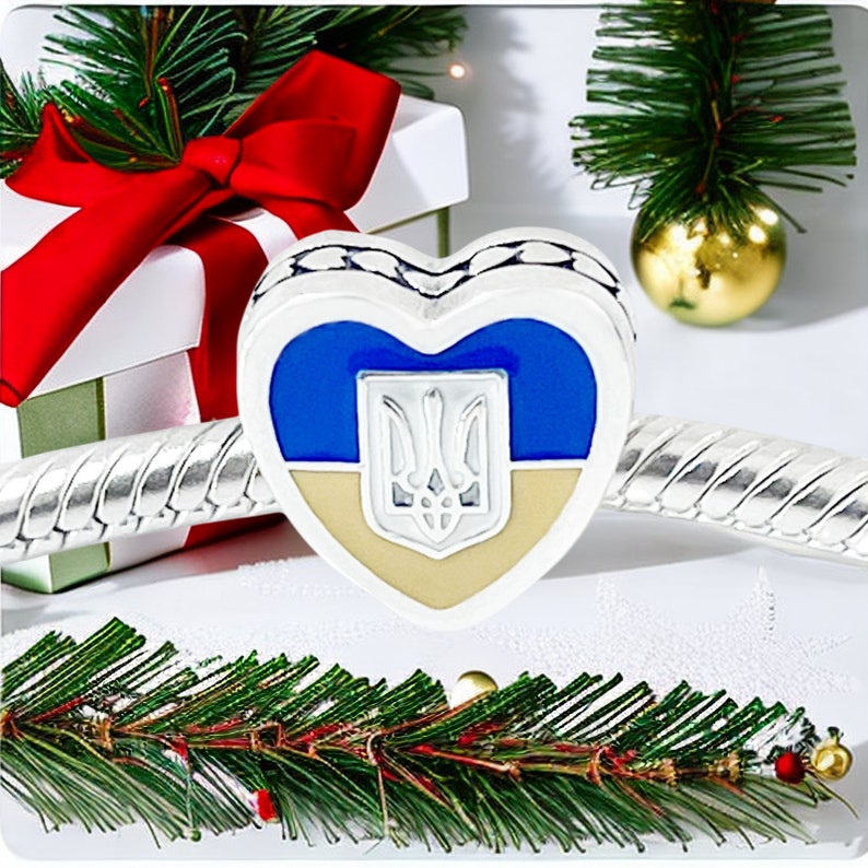 Pandora Ukraine Flag Exclusive Heart Bead Charm Love Ukraine,bead