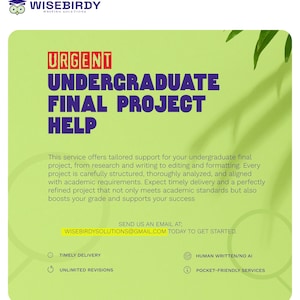 Undergraduate Final Project Help | Research, Writing, Proofreading & Formatting Service