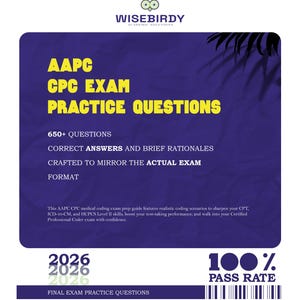 Questions et réponses de l'examen pratique CPC de l'AAPC (2025-2026)