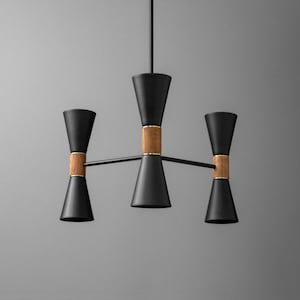 Mid-Century Modern Brass Chandelier Italian Kitchen Lighting Six Light Fixture -Sputnik Pendant Light - Stilnovo Style Brass Chandelier