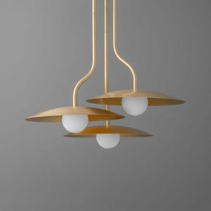 Mid-Century Modern Brass Chandelier Italian Ceiling Light Fixture -Sputnik Pendant Light - Stilnovo Style Brass Chandelier Light Entryway