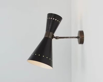 Modern Pair of Black Brass Wall Sconce light Diabolo Italian Wall Lights Wall Fixture Lamps
