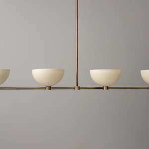Mid-Century Modern Brass Chandelier Italian 4 Light Linear Pendant Chandelier -Sputnik Pendant Light - Stilnovo Style Brass Chandelier Light