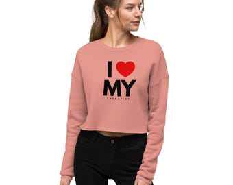 I Heart My Therapist Crop Sweatshirt