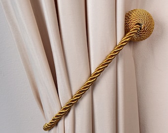 Magnetic Curtain Side Tieback - /1.6&quot; -4 cm Top Diameter / 19.7&quot; - 50 cm Rope Length - Practical Solution for Home Decor
