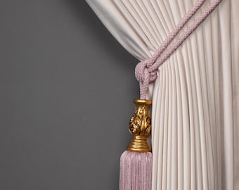 Handcrafted Tassel Curtain Tiebacks | Set of 2, Drapery Holdbacks & Curtain Accessories, Home Decor and Mother’s Day Gift