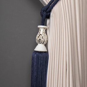 Juego de 2 alzapaños para cortinas con borlas, alzapaños decorativos dorados