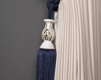 Tassel Curtain Tiebacks set of 2, Gold Decorative Drapery Holdbacks