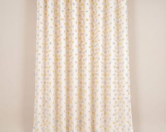 Pom Pom Sheer Curtain Panel | Boho Nursery Decor, Light Filtering
