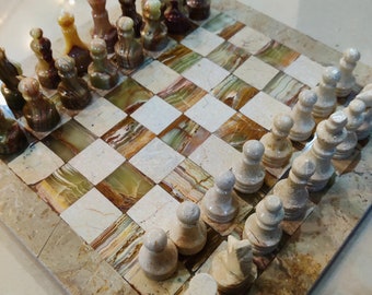 Marble chess board | Green Onyx Marble chess set | Handmade chess set | gifts for him | Best Gifts for every occasion