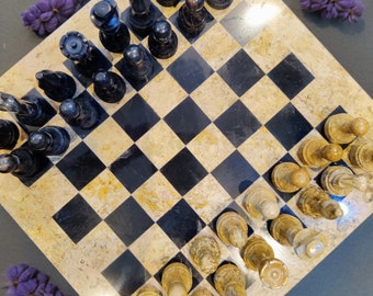 15 inch marmeren schaakbord | Koraal Onyx Marmeren schaakspel | Handgemaakt schaakspel | cadeaus voor hem | Beste cadeaus voor elke gelegenheid