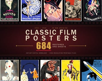 Über 650 klassische Filmplakate (1910–1965): Retro-Kino-Wandkunst (300 DPI, druckbar)