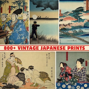 800点以上のヴィンテージ日本画コレクション：高品質 | 300 DPI | 印刷可能なアジアのポスター | レトロな日本の壁アート装飾 | 日本の絵画