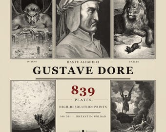 Colección de arte de Gustave Doré: 839 ilustraciones imprimibles en alta resolución (conjunto de impresiones digitales)