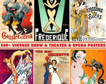 Vintage Theater & Opera Poster Collection: 500+ Retro Art Illustrations (Digital Download)