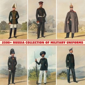 2500+ Russia Military Uniform Collection Illustrations: High-Quality | 300 DPI | Russian Army | Military History | Vintage Uniforms Drawing