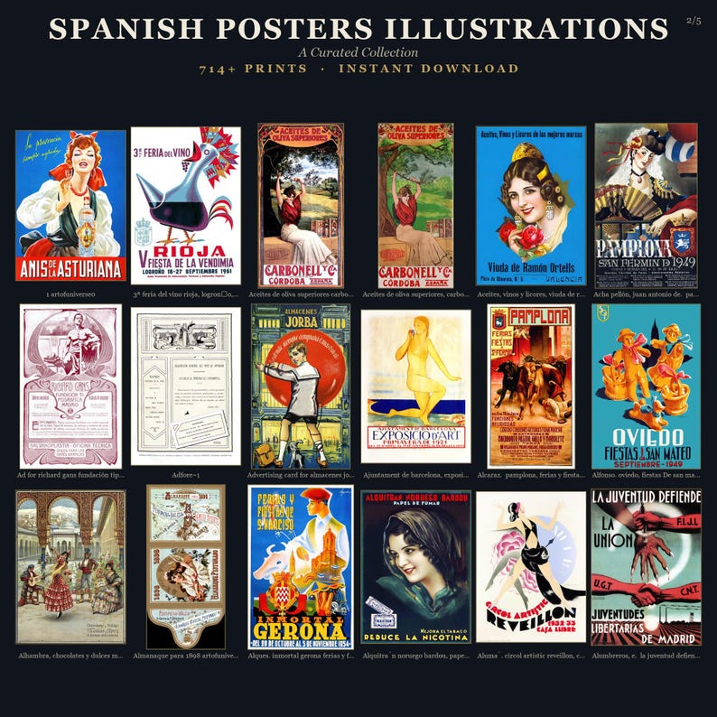 700+ Vintage Spanish Poster Collection: Retro Art Prints (Digital Download) image 10