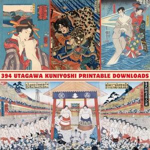 394 Utagawa Kuniyoshi  High Quality 10000 Pıxels Height 300 Dpi Printable Artworks and Painting Collection | Japanese Art | Wall Art |Poster