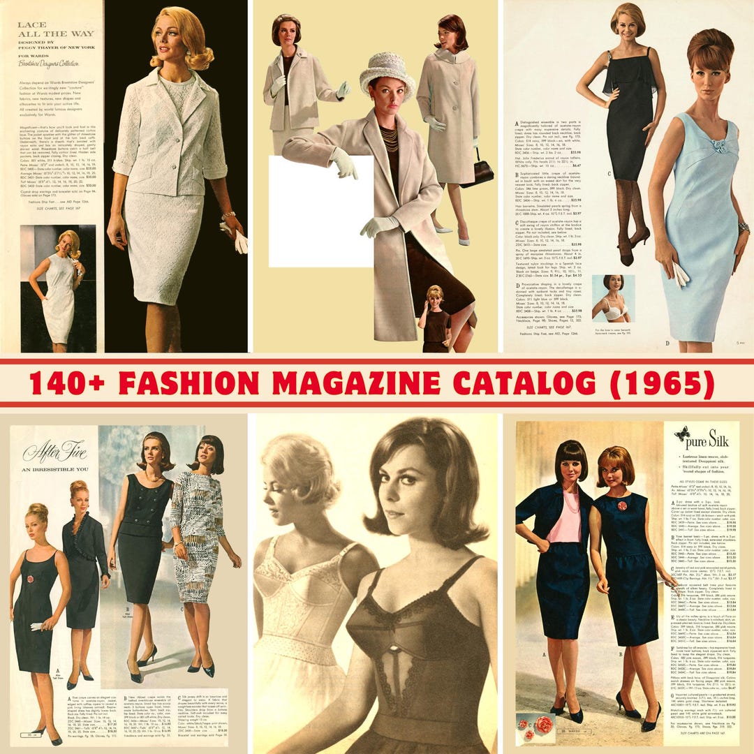 1965年ファッション雑誌カタログ：レトロな服、ヴィンテージ写真（300