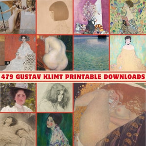 479 High-Res Gustav Klimt Art Collection | 300 DPI Printable | Digital Print Set | Gustav Klimt Artworks and Paintings|Home Decor|Famous Art