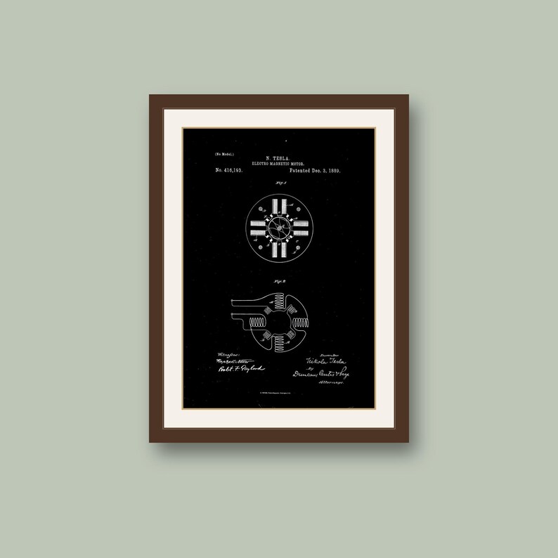 Nikola Tesla Patents Art Print Set | Engineering Inventions Decor (Digital Download) image 9
