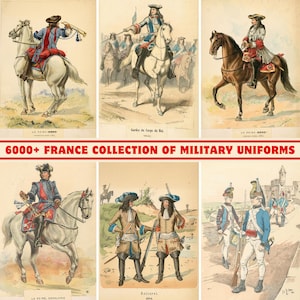 French Military Uniform Illustrations: 6000+ Vintage Army Drawings (PDF)