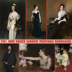 John Singer Sargent konstsamling: 750+ högupplösta digitala utskrifter (300 DPI)