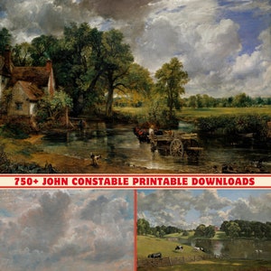 750+ hochauflösende John Constable Kunstsammlung | 300 DPI Druckbar | Digitaldruck Set | John Constable Kunstwerke Gemälde | Wohndekor