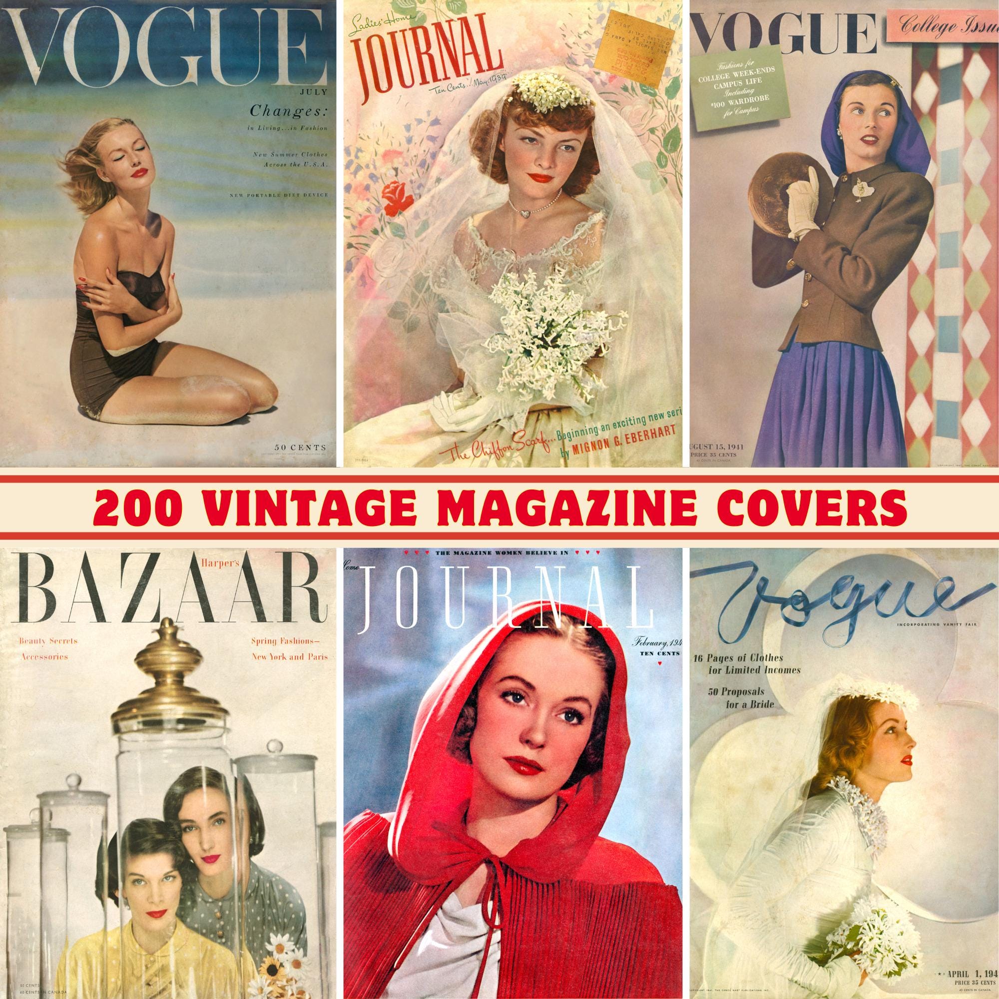 Vintage vogue magazine - Etsy 日本