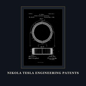 Nikola Tesla Patents Art Print Set | Engineering Inventions Decor (Digital Download) image 17