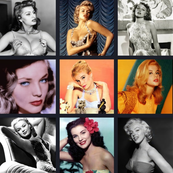 Plus de 330 photos vintage d'actrices hollywoodiennes de l'âge d'or - Beautés classiques du cinéma, années 30 et 50, collection haute qualité | Stars de cinéma