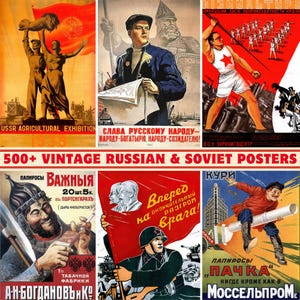 500+ Vintage Russian Soviet Poster Collection: Russian Soviet Illustrations | High-Res Printable Russian Soviet Posters | Historical Posters