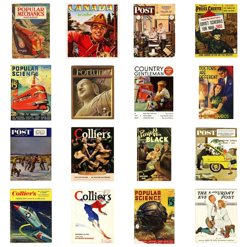 750+ Vintage Magazine Covers Collection: High-Quality | 300 DPI Printable | Retro Magazines | Fashion Magazine Covers | Magazines for Women image 6