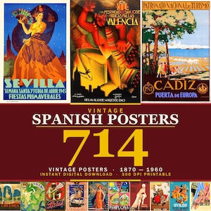 700+ Vintage Spanish Poster Collection: Retro Art Prints (Digital Download) image 1