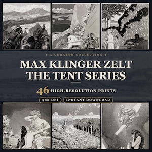 Max Klinger A Glove Zelt Tent Series 46 Printable Symbolist Art Digital Download