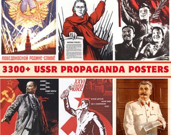 Collezione di oltre 3300 vasti poster di propaganda comunista dell'URSS sovietica: archivio classificato di alta qualità/poster stampabile/Lenin/Seconda Guerra Mondiale/Stalin