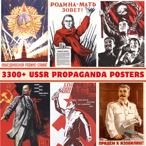 Collezione di oltre 3300 vasti poster di propaganda comunista dell'URSS sovietica: archivio classificato di alta qualità/poster stampabile/Lenin/Seconda Guerra Mondiale/Stalin