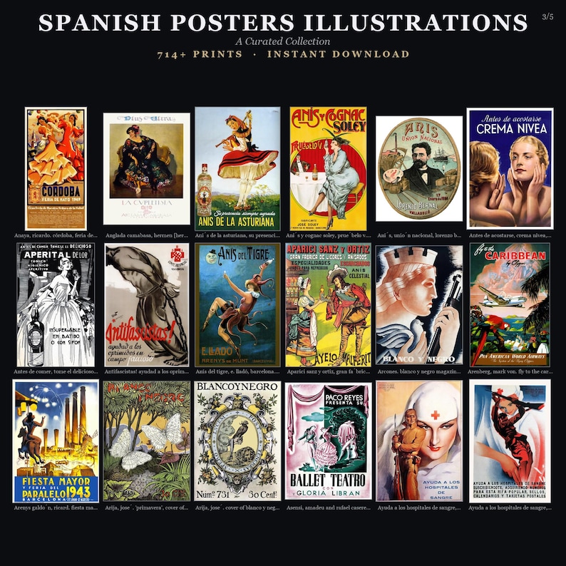 700+ Vintage Spanish Poster Collection: Retro Art Prints (Digital Download) image 14