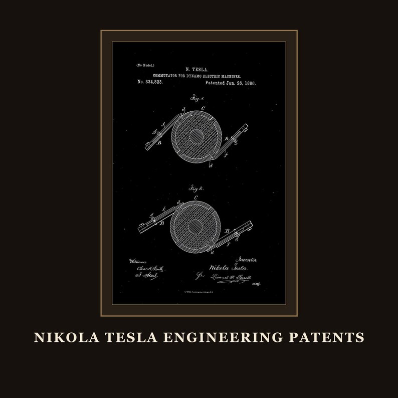 Nikola Tesla Patents Art Print Set | Engineering Inventions Decor (Digital Download) image 12