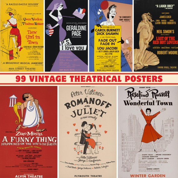 350+ Vintage Theatrical Posters: Stage, Musical, Drama Art (300 DPI Printable)