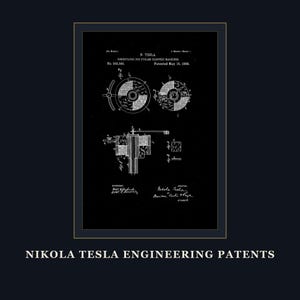 Nikola Tesla Patents Art Print Set | Engineering Inventions Decor (Digital Download) image 19