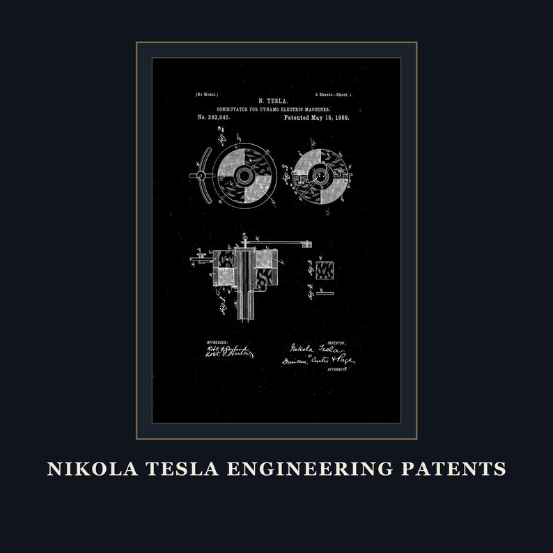 Nikola Tesla Patents Art Print Set | Engineering Inventions Decor (Digital Download) image 19