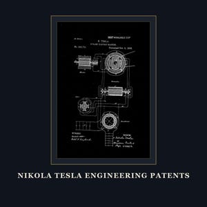 Nikola Tesla Patents Art Print Set | Engineering Inventions Decor (Digital Download) image 20
