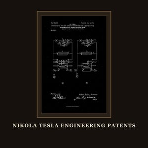 Nikola Tesla Patents Art Print Set | Engineering Inventions Decor (Digital Download) image 4