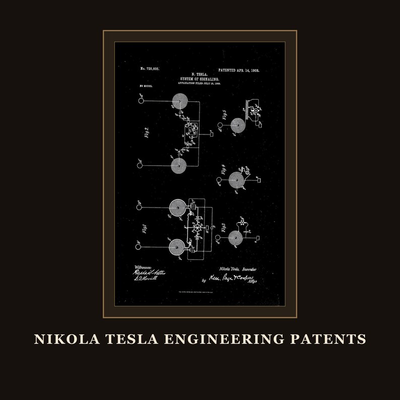 Nikola Tesla Patents Art Print Set | Engineering Inventions Decor (Digital Download) image 8