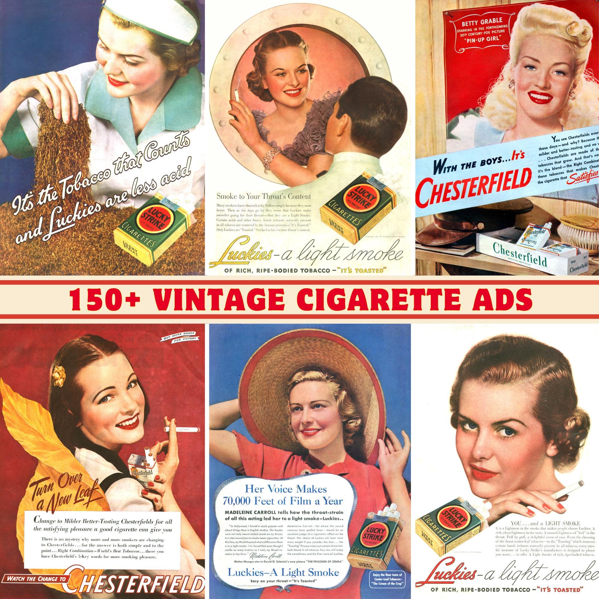 cigarette commercials 150+ Vintage Cigarette Ads: Retro Illustration Art (300 DPI Printable)