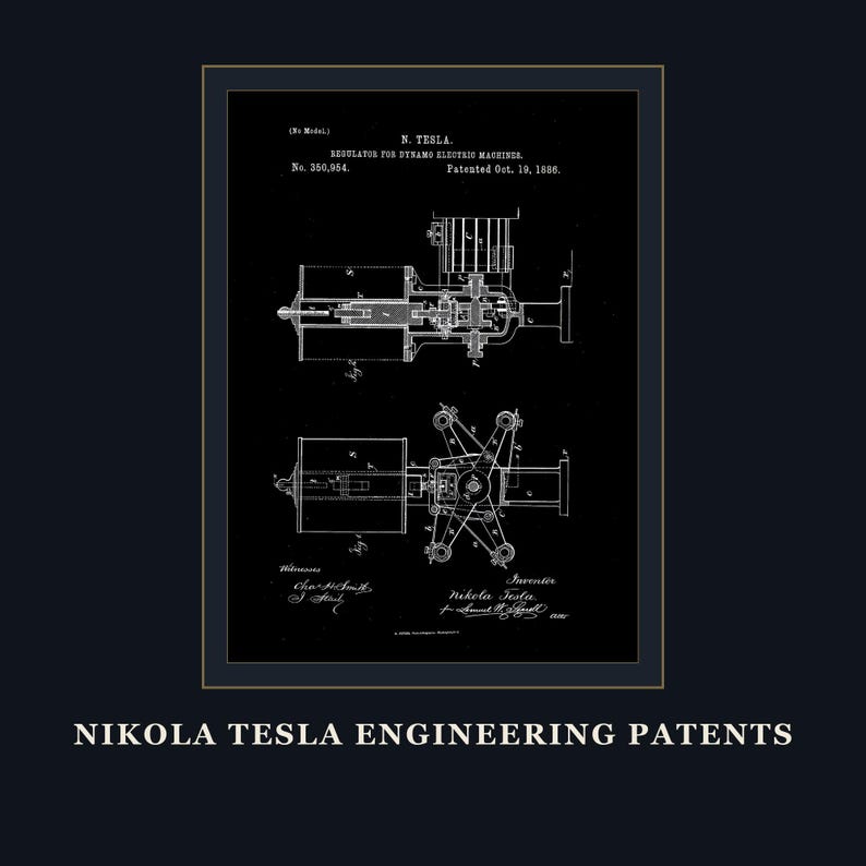 Nikola Tesla Patents Art Print Set | Engineering Inventions Decor (Digital Download) image 15